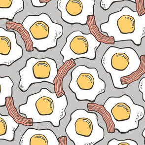 Eggs and Bacon Egg Food Breakfast on Grey 