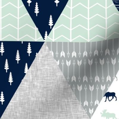 northern lights triangle wholecloth (moose)