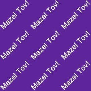 White Mazel Tov! on Purple