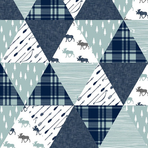 Moose Triangle Wholecloth || moose (navy)