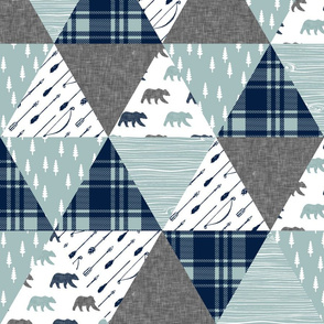 Woodland bear wholecloth || bear (grey)