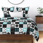 the happy camper in teal & black  || wholecloth quilt top