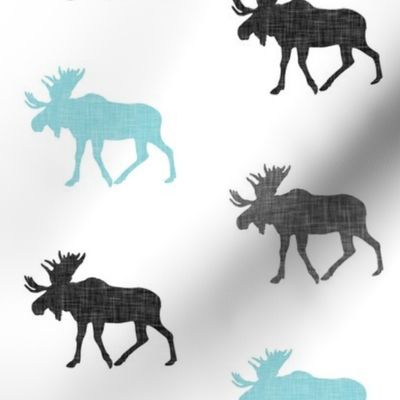multi moose || grey and light teal