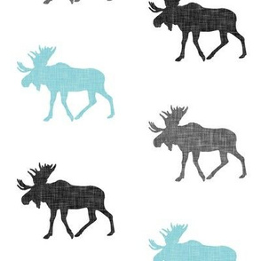 multi moose || grey and light teal