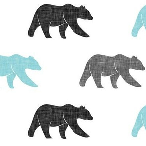 multi bear || grey & light teal