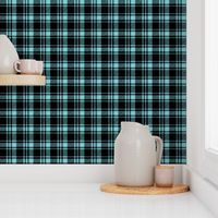 fall plaid || black  & light teal