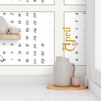 2017 calendar tea towel