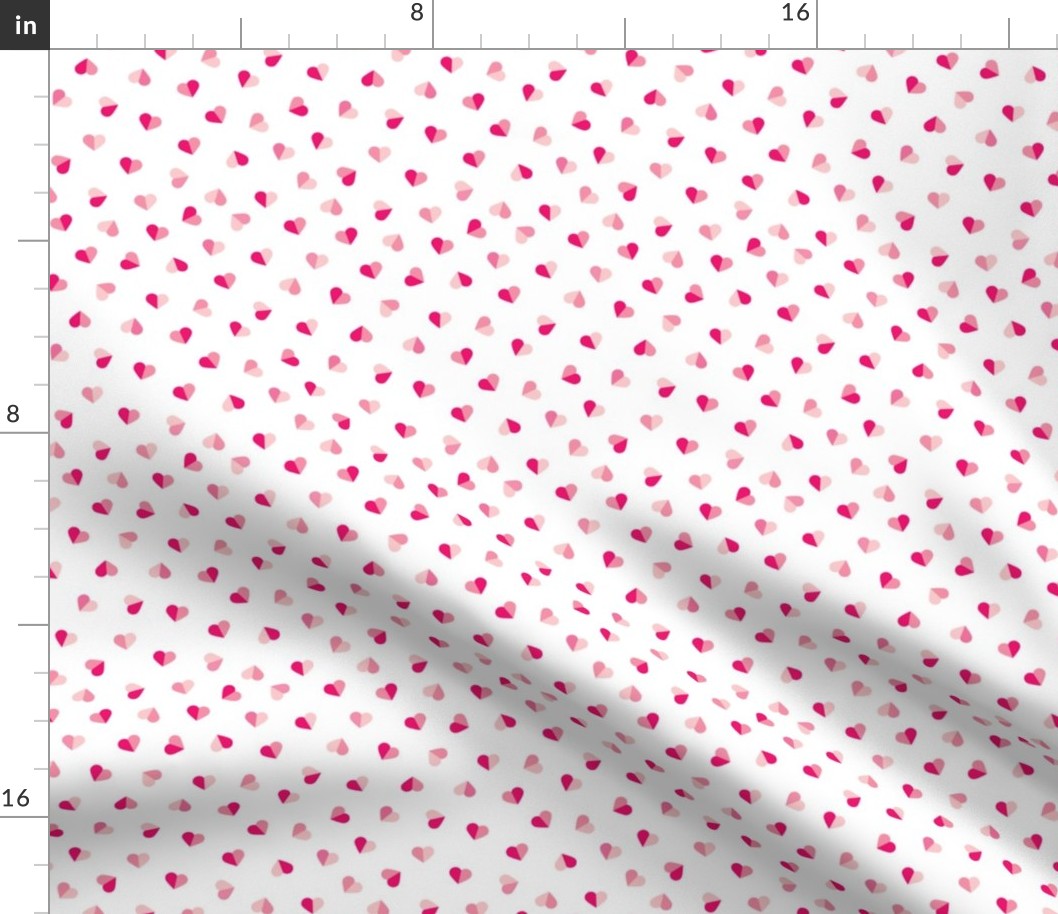 Abstract scandinavian style pastel pink hearts love print for Valentine Small