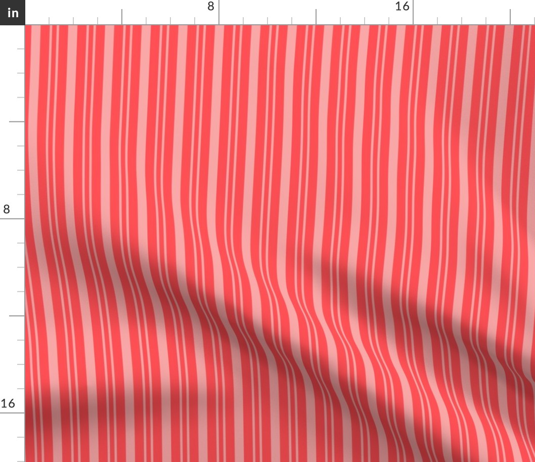 JP4 - Narrow Rhythmic Cadence Stripes in Coral Monochrome