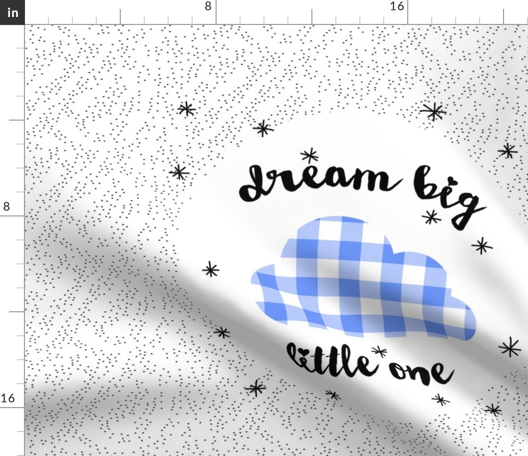 Dream_Big_Gingham_Marine_Blue_Pillow_Panel