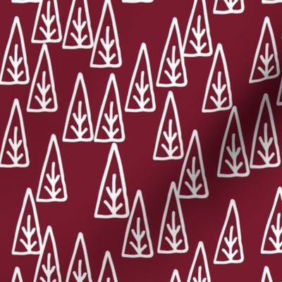 christmas trees // scandi christmas fabric xmas holiday christmas trees holiday maroon burgundy fabric