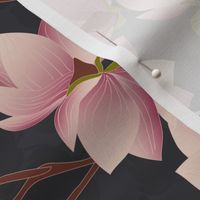 magnolia branch dark background