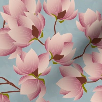 magnolia branch blue sky