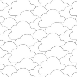 Grey Nursery Clouds on White