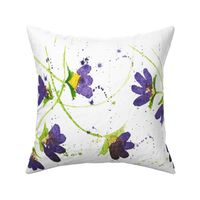 Purple Vining Violets Tea Towel