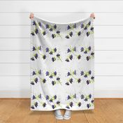 Purple Vining Violets Tea Towel