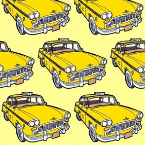 1963-1982 Checker Taxi Cab on yellow background