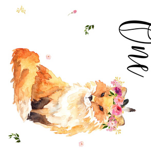 Wild One / Fox Floral 1 to 1 Yard Minky
