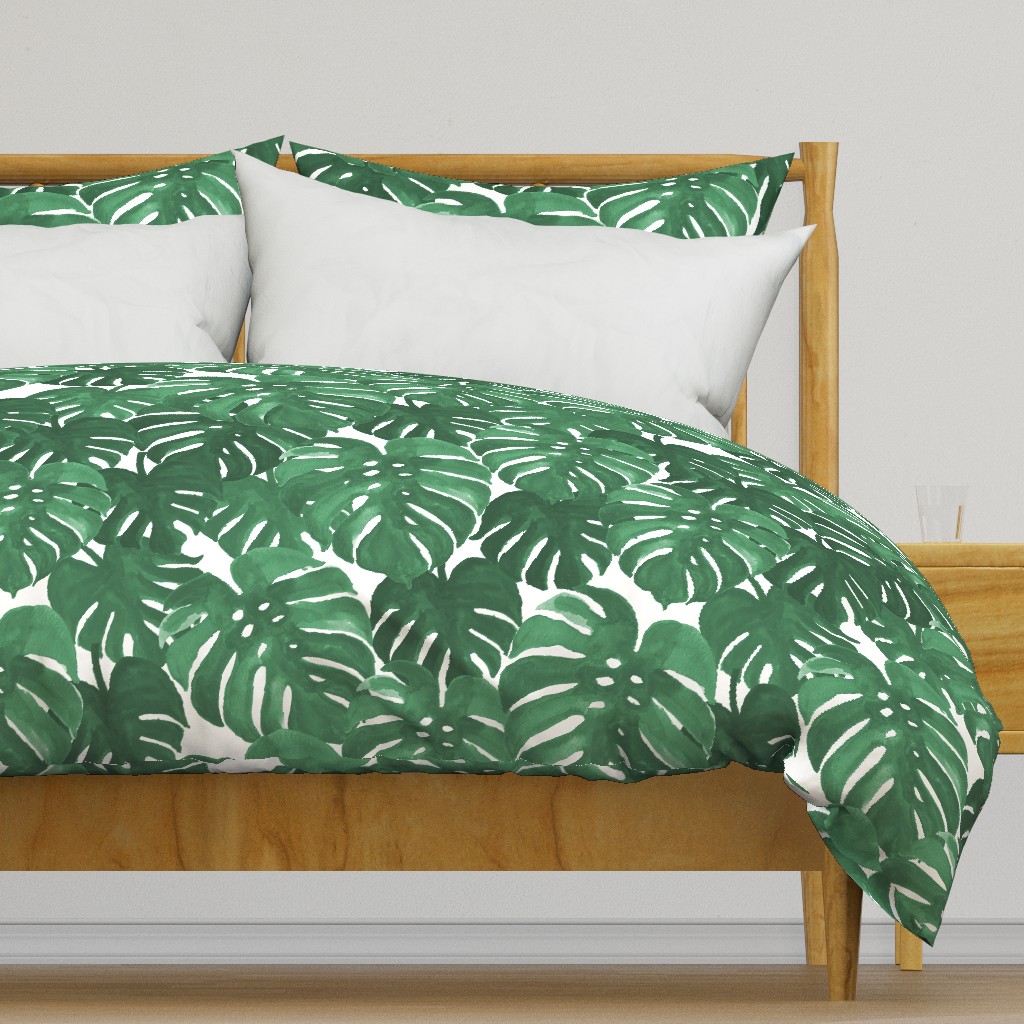 monstera cheese plant painted tropical palms botanical tropical palm springs trendy plants cactus succulents plants - EXTRA LARGE PRINT