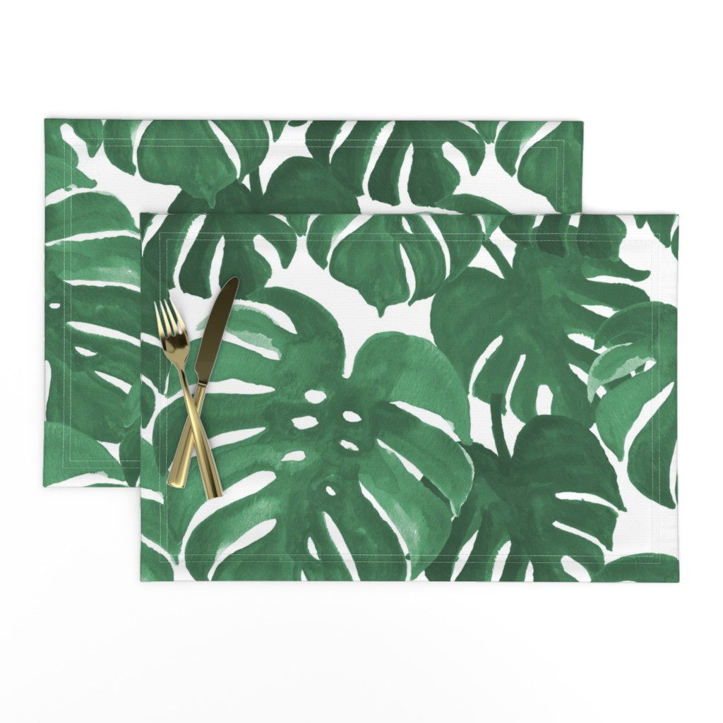 monstera cheese plant painted tropical palms botanical tropical palm springs trendy plants cactus succulents plants - EXTRA LARGE PRINT