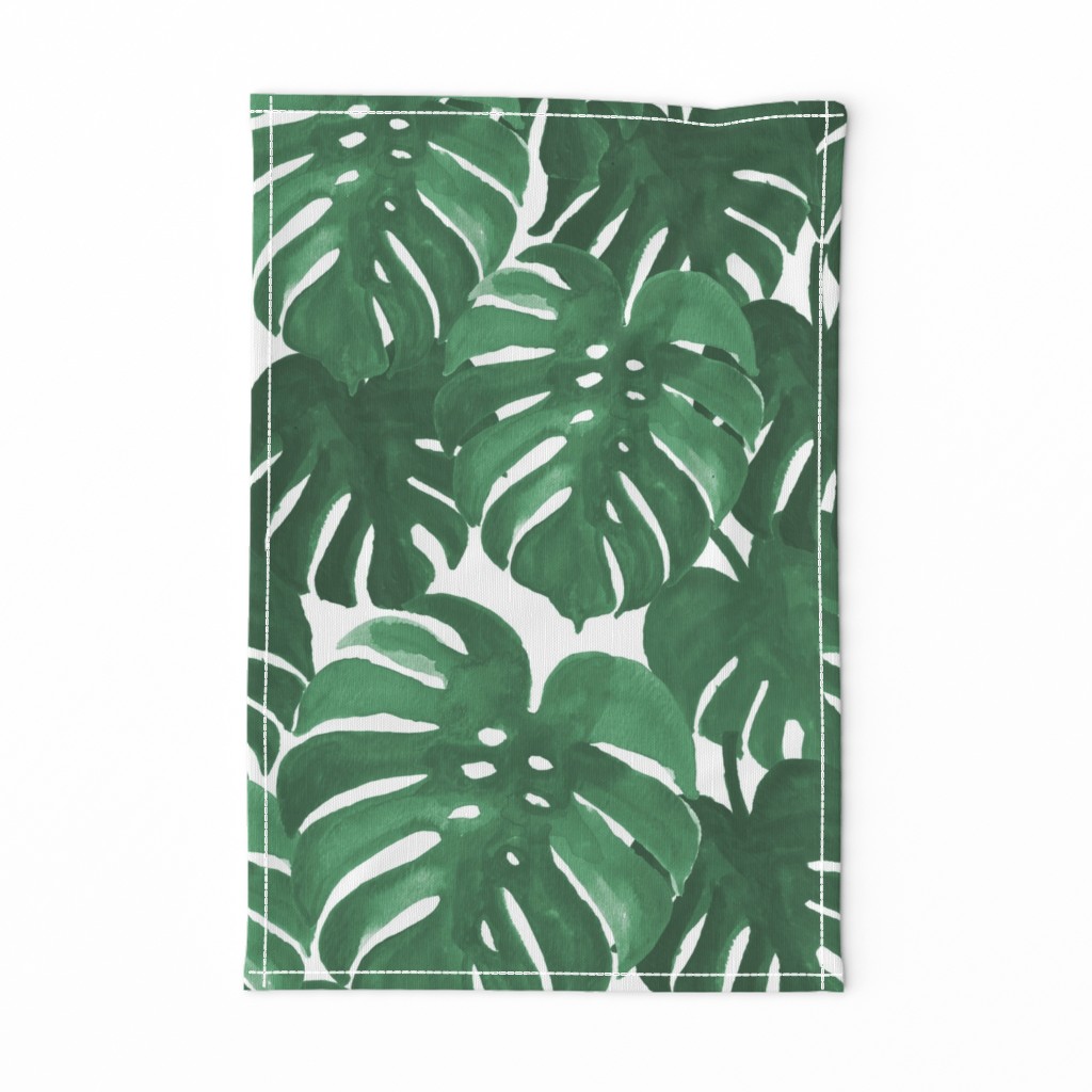 monstera cheese plant painted tropical palms botanical tropical palm springs trendy plants cactus succulents plants - EXTRA LARGE PRINT