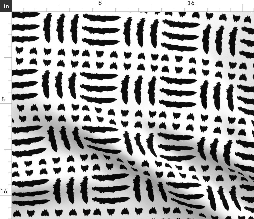 Black and White Tribal Line Pattern