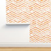 Watercolor Chevron Mix White Orange