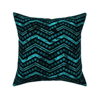 Watercolor Chevron Mix Black Aqua