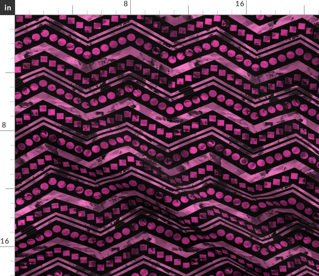 Watercolor Chevron Mix Black Pink