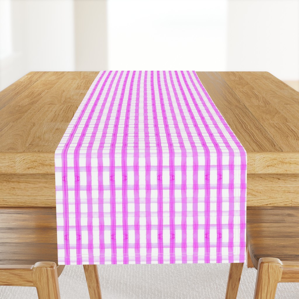 gingham watercolor neon purple