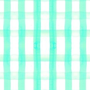 gingham watercolor turquois