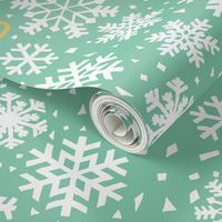 Paper snowflakes  green