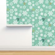 Paper snowflakes  green