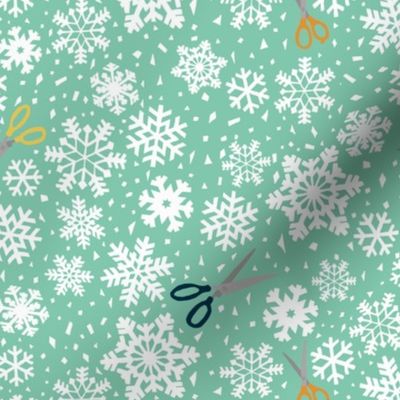 Paper snowflakes  green