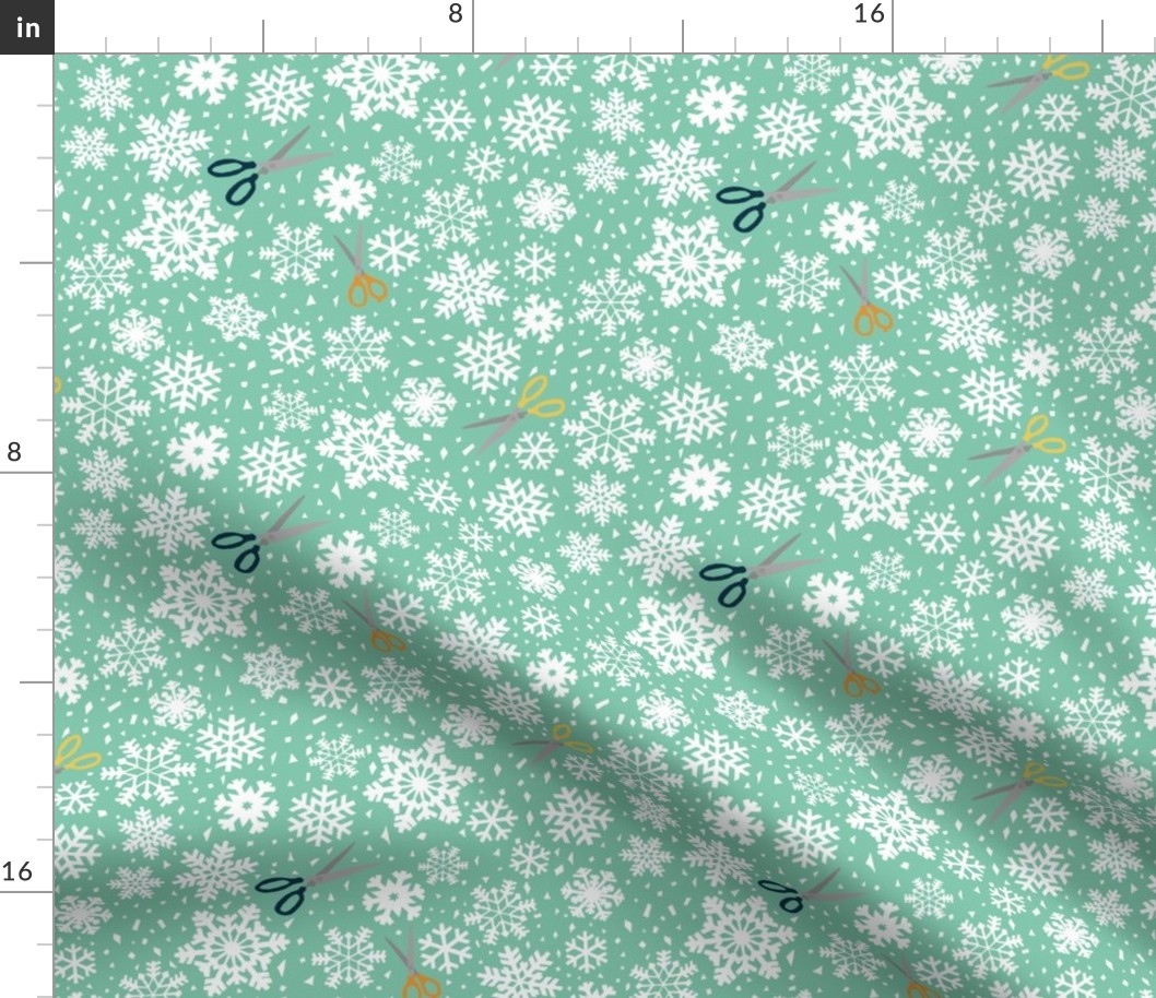 Paper snowflakes  green