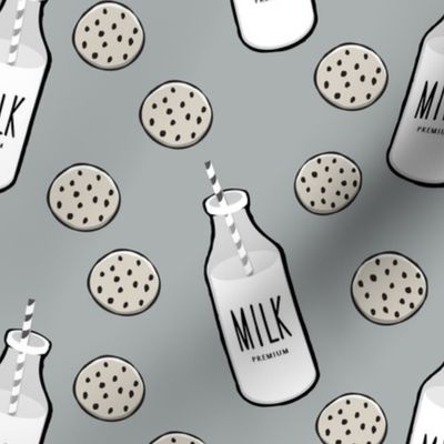 milk and cookies || milk jug on grey