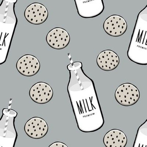 milk and cookies || milk jug on grey
