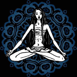 Yoga girl with mandala