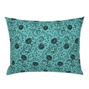 Lace full pattern - Black on Turquoise