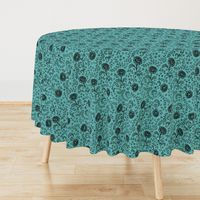 Lace full pattern - Black on Turquoise