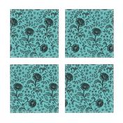 Lace full pattern - Black on Turquoise