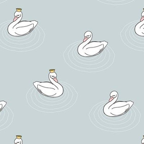 princess swan || sleepy swan fabric
