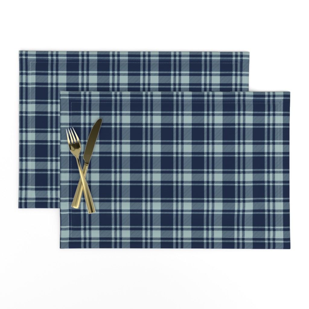 fall plaid || dusty blue and navy - happy camper wholecloth coordinate fabric