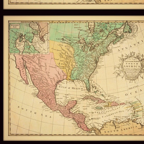 North American map, vintage, FQ
