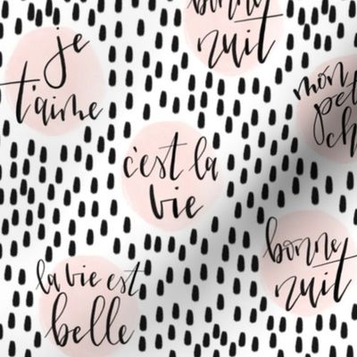 hand-lettered french phrases // petal