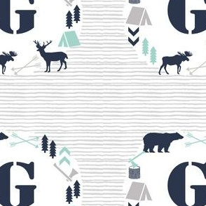 monogram g letter bear camping letter g font text 