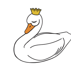 sleepy swan princess - cut and sew plushie 