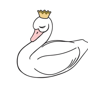 sleepy swan princess || cut and sew plushie