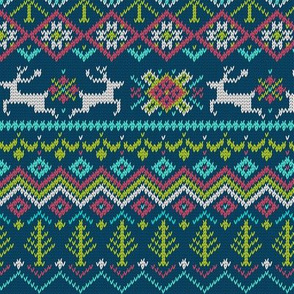  Winter Sweater Snowflake Reindeer Pattern
