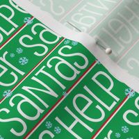 Santas Helper Stripes Green, White and Red